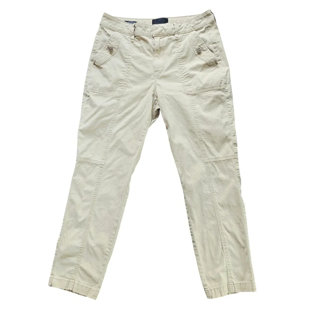 White House Black Market Pret-A-Jet High Rise Slim Ankle Khaki Utility Pants 8